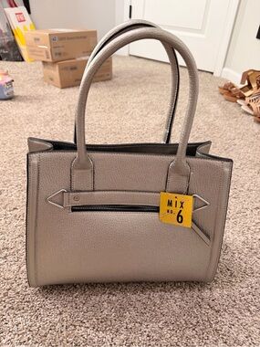 Mix No. 6 Metallic Taupe Pebbled Satchel